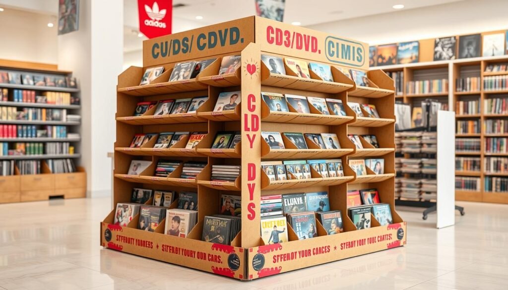 CD/DVD cardboard counter display stand