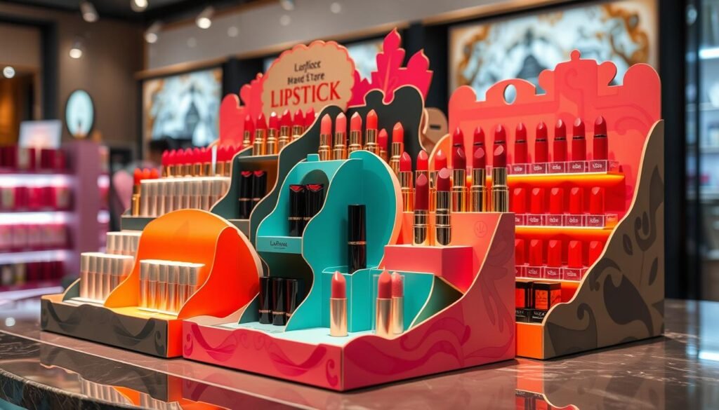 Cardboard Lipstick Counter Display Stand Design