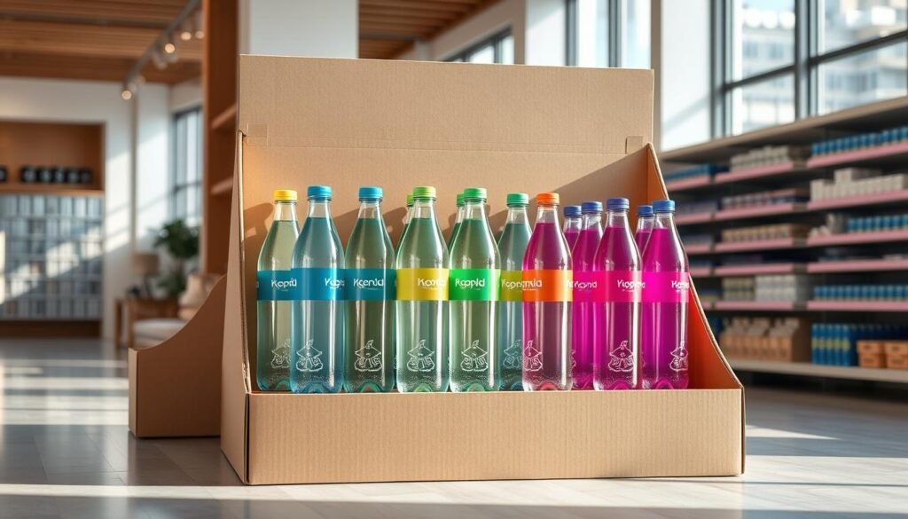 Cardboard Water Bottle Display Stands