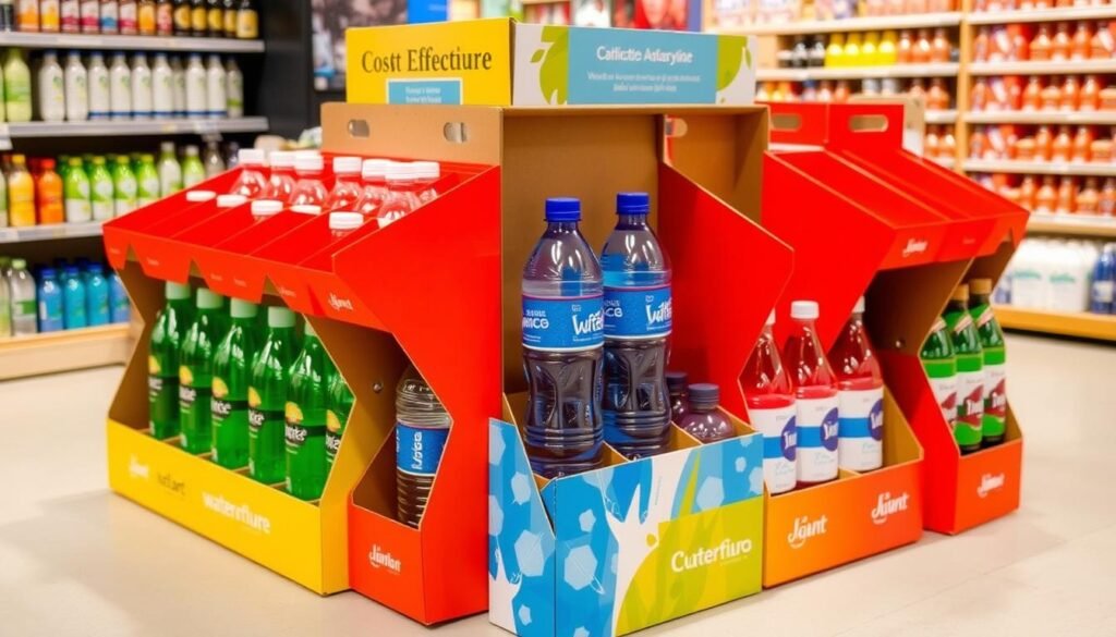 Cost-Effective Cardboard Water Bottle Display