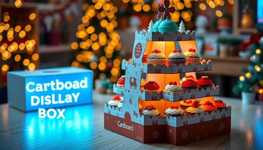 cardboard Christmas cupcake stand