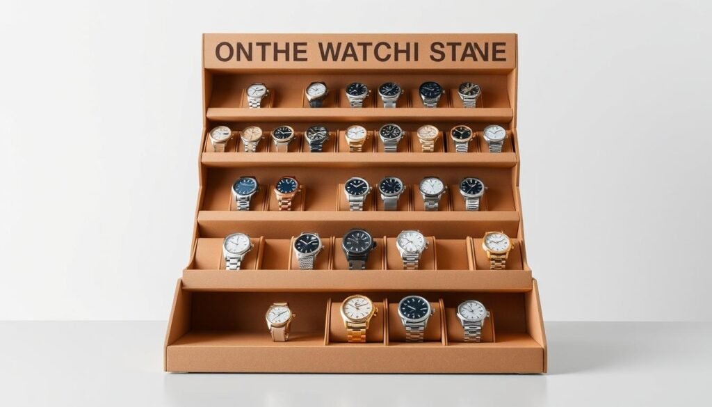 cardboard counter watch display stand