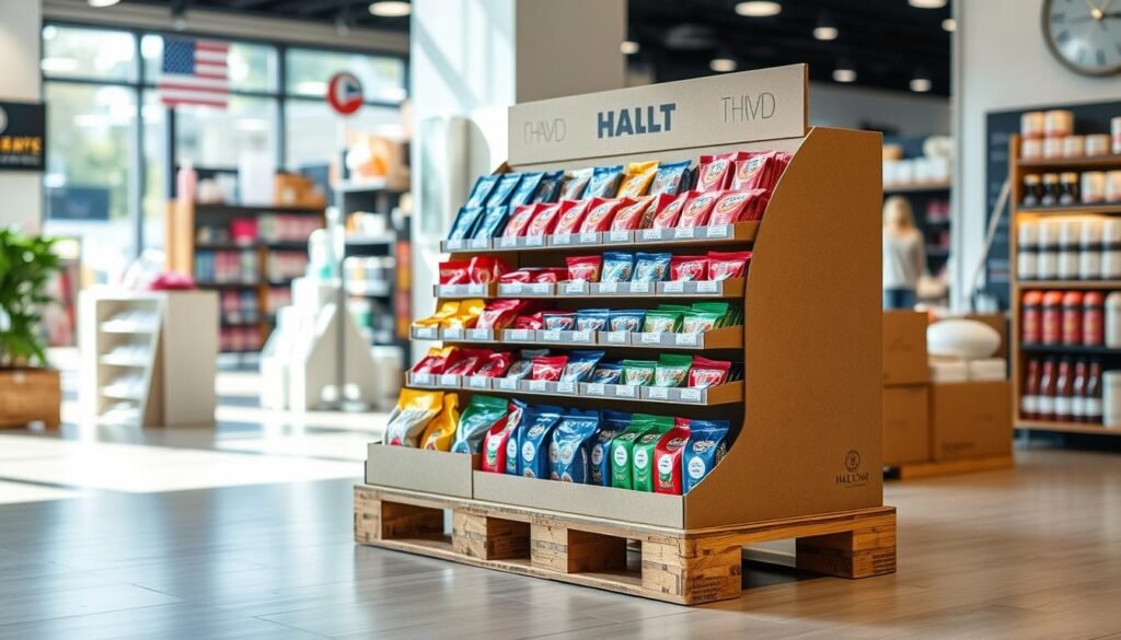 cardboard half pallet display