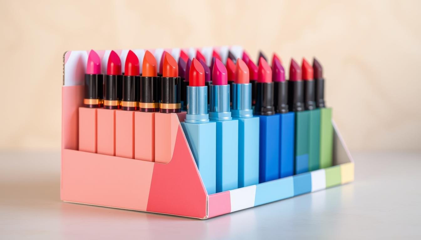 cardboard lipstick counter display stand