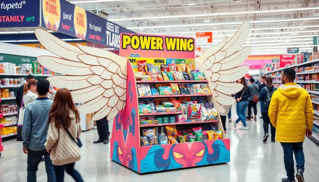cardboard power wing display