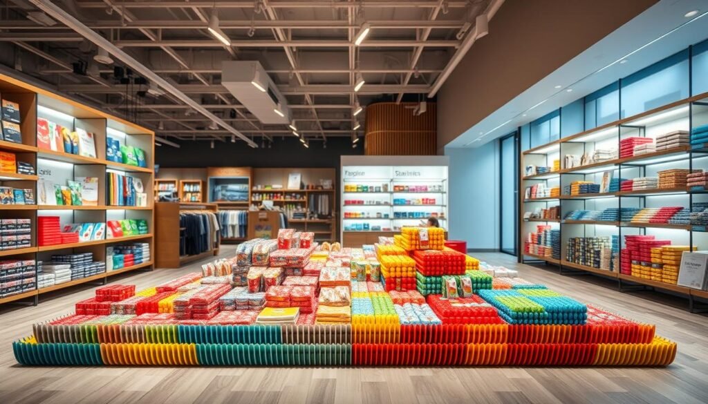 corrugated floor display