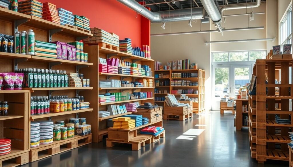 pallet display shelves