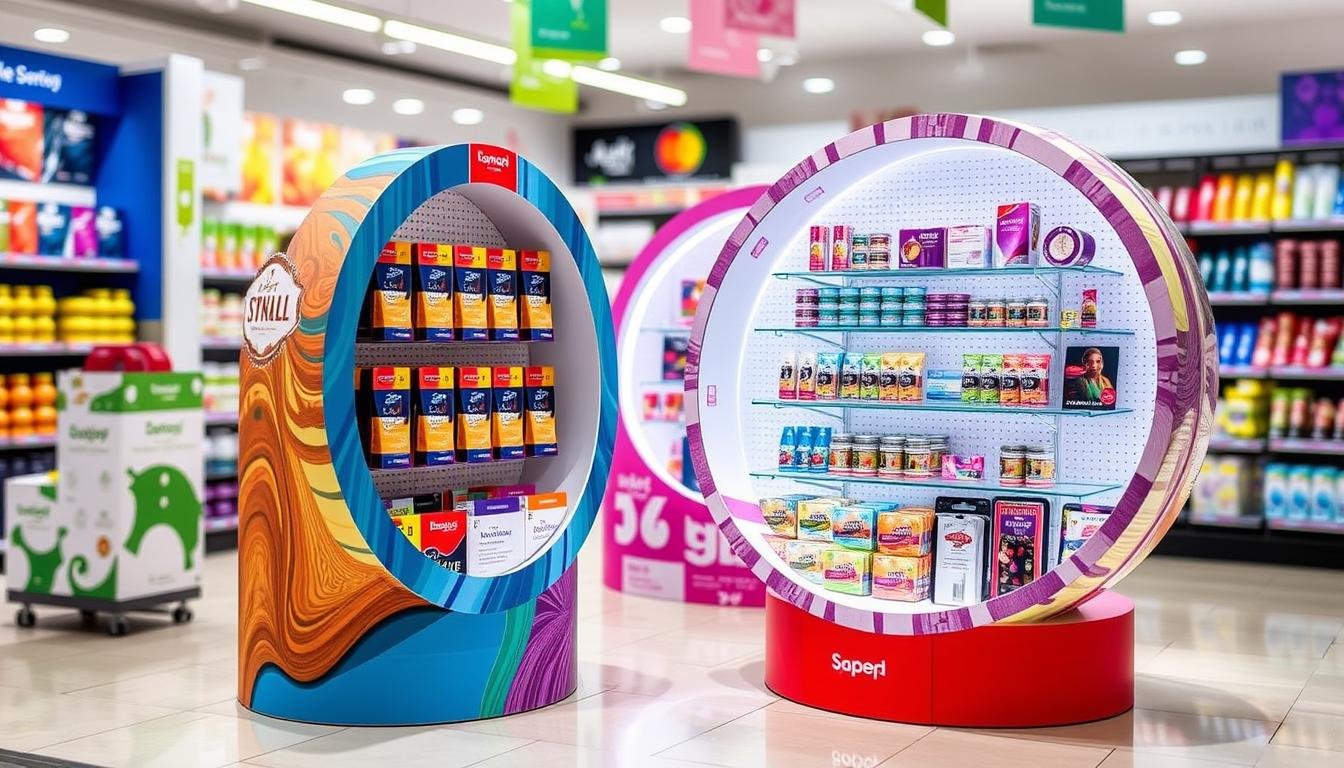 Custom Printed Round Corrugated Display Stands