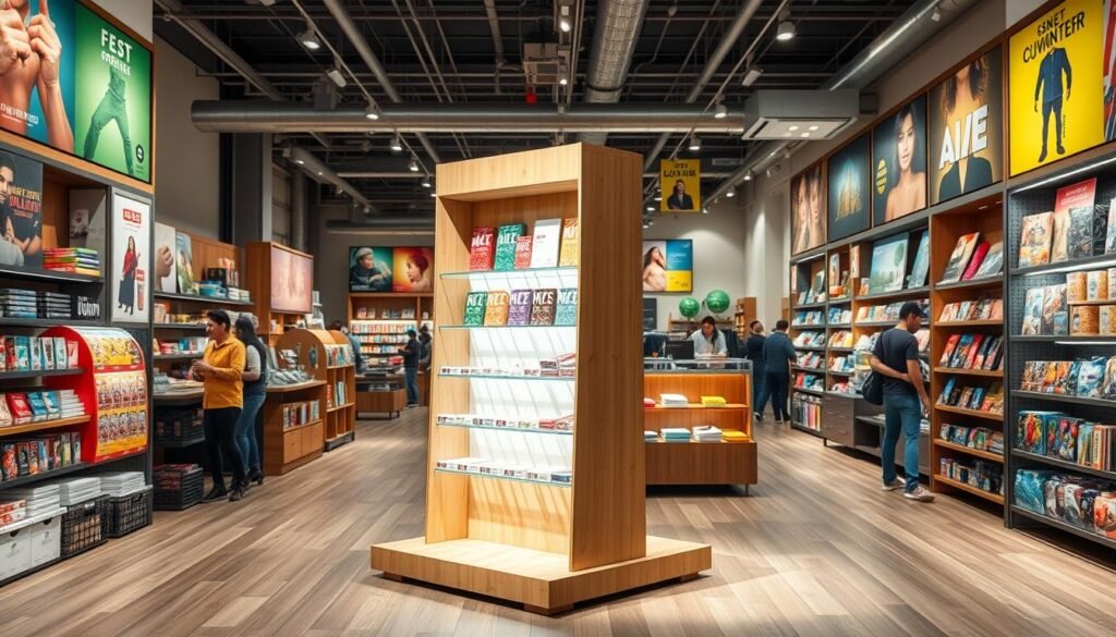 background of retail display