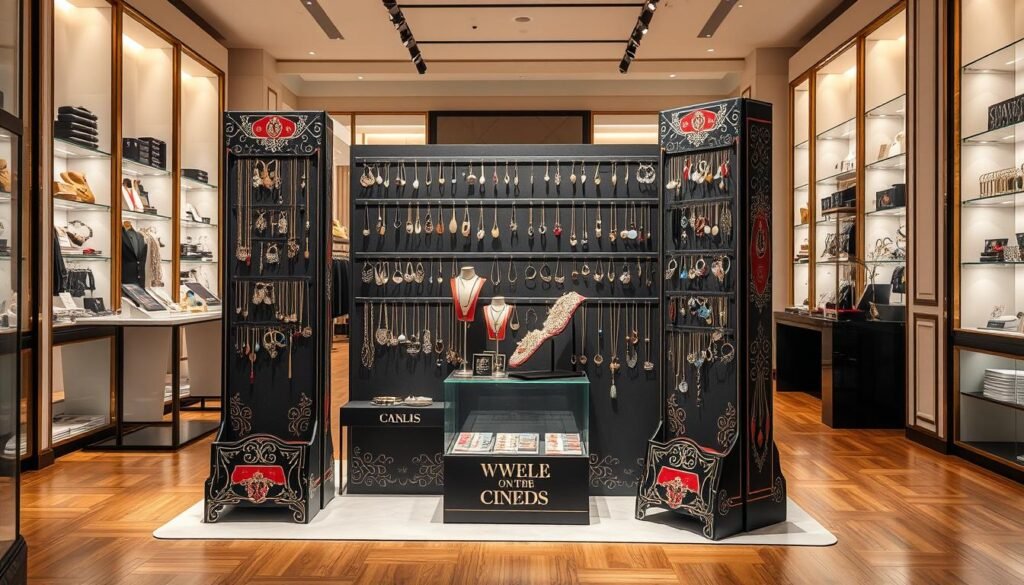 cardboard jewelry floor display stands