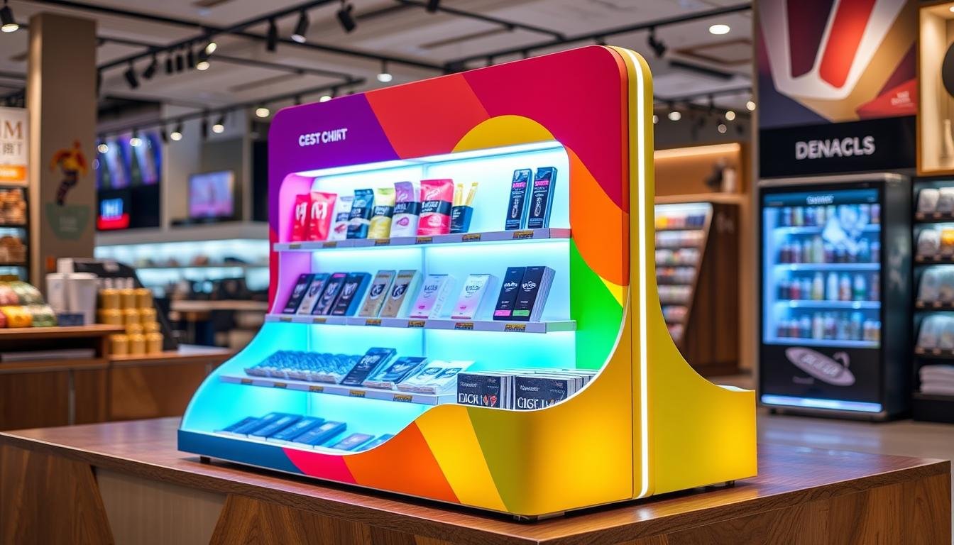 cardboard led counter display stand