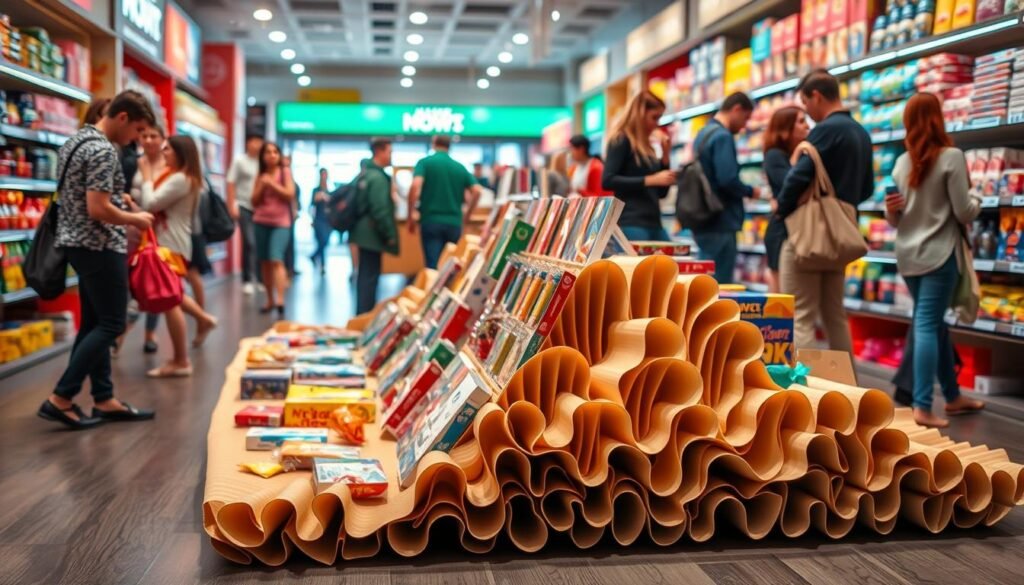 corrugated floor display
