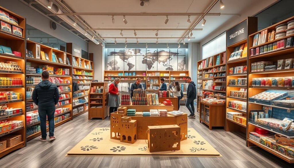 corrugated floor display