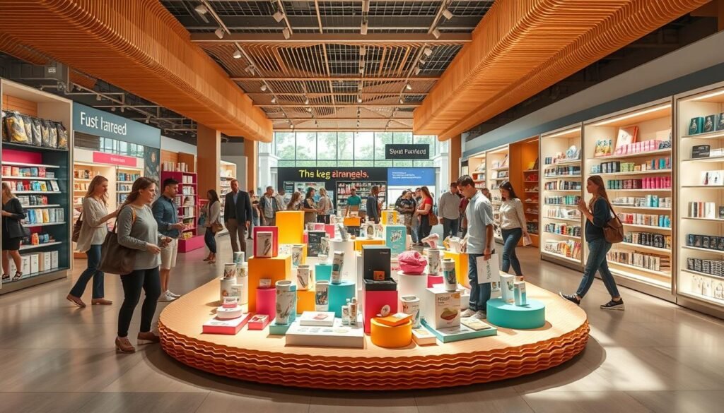 corrugated floor display