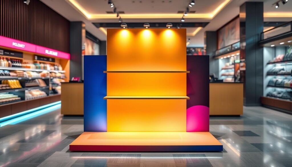 led counter display stand